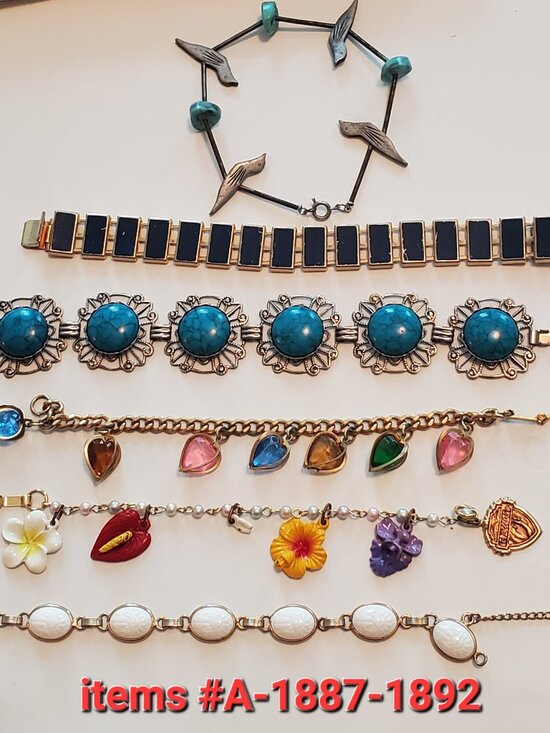 from GGMJTREASURES Jewelry - 6 Bracelets, items # A -1887-1892, wt .111 grams.